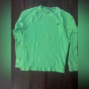 American Eagle Outfitters Men's Light Green Crewneck Sweater